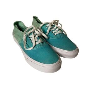 Vans Authentic Blue-Green Teal Ombre Unisex Skater Sneakers - sz. M 6.5 / W 8